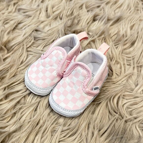 Pink baby checkered vans size 1 - Picture 1 of 5